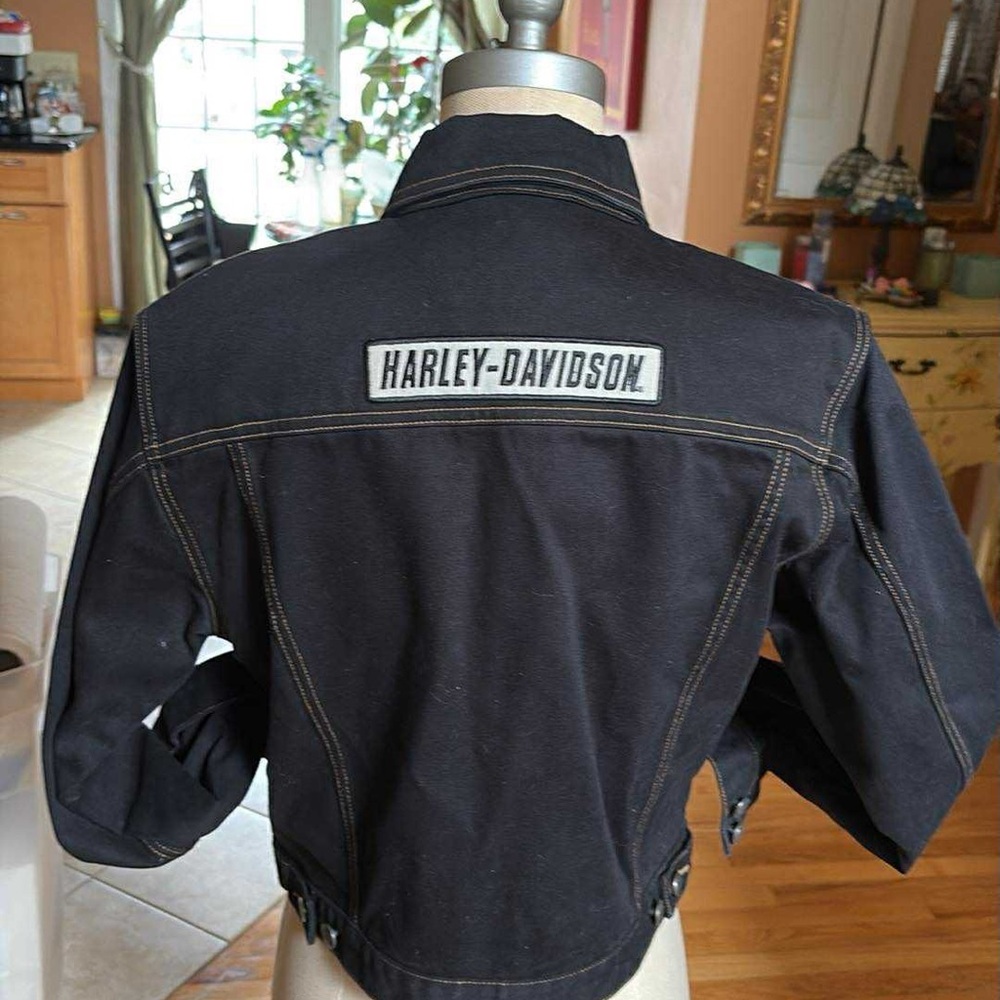 NWOT Harley-Davidson Black Denim Jacket Women's sz M